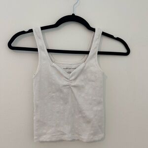 American Eagle Outfitters Cream Ribbed Tank Top
